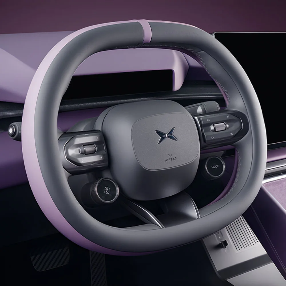 

For New Xpeng P7 2025 Nappa Leather Steering Wheel Cover Interior Modification Accessories Four Season Universal Handle Set