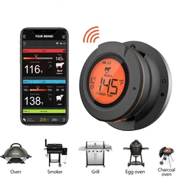 Bezprzewodowy termometr do mięs cyfrowy Bluetooth Indoor Indoor Outdoor dla gotowanie żywności palacz z piecem 2/4