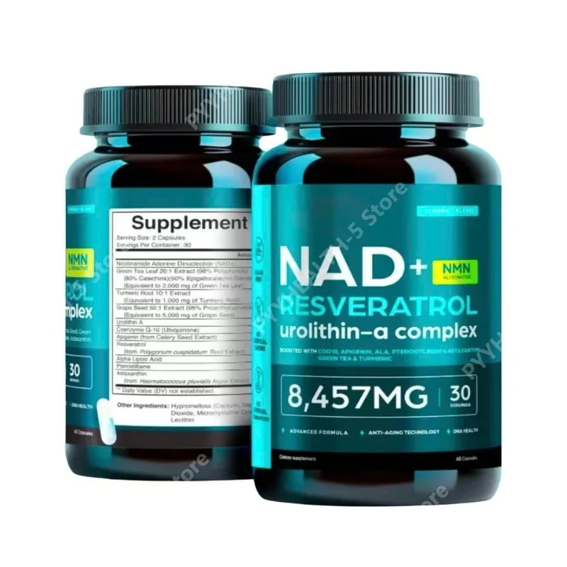 

Биологически активная добавка NAD 8457 мг, усиленная формула, альтернатива NMN, липосомальная, с зеленым чаем для женщин и мужчин, с уролитином А, ресвератролом