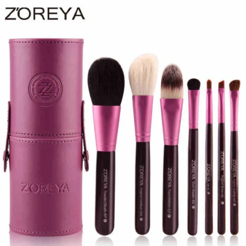 Zoerya Beauty 7-Piece Brush Set Beginner Makeup Tools - Eye Shadow Brush Storage Cartridge Animal Hair