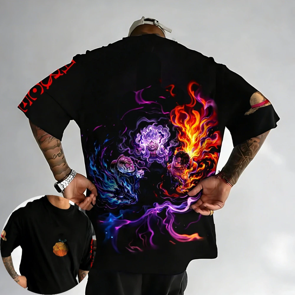 

Мужская и женская футболка One Piece с изображением Monkey D. Luffy, Portgas D. Ace, Sabo, аниме-футболка, летняя футболка с короткими рукавами для мальчиков, комплекты для родителей и детей