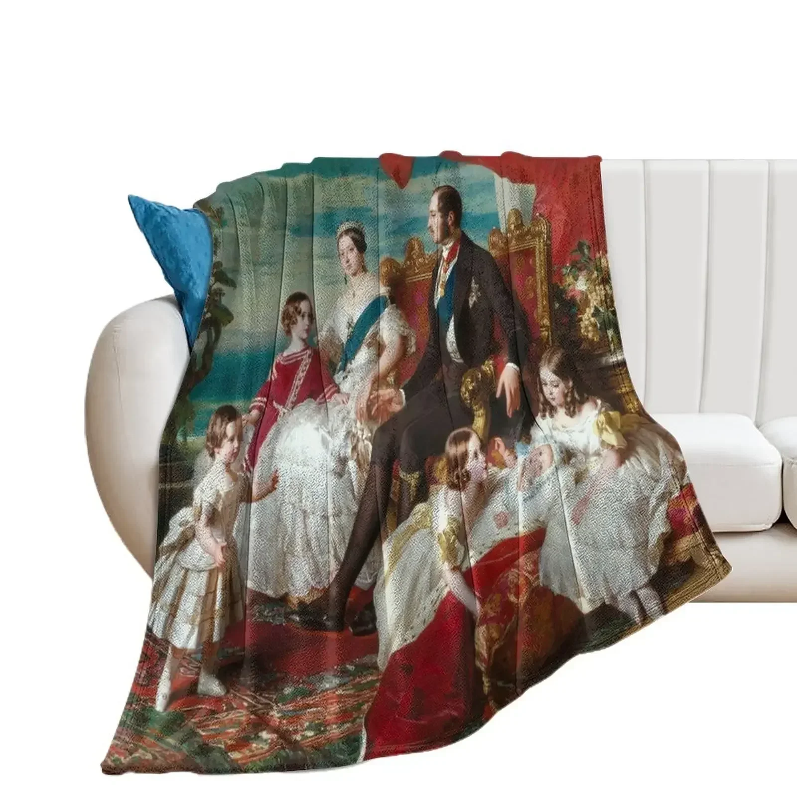 Queen Victoria's family in 1846 by Franz Xaver Winterhalter Throw Blanket for sofa cosplay anime Beach Blankets