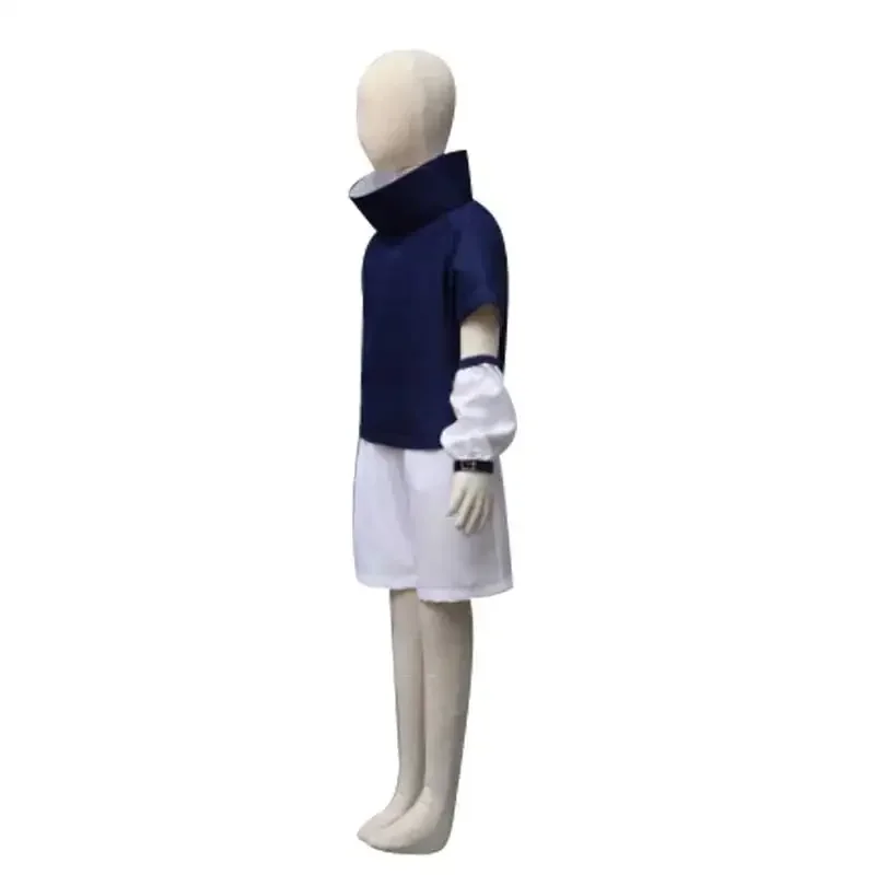 Kids Adult Uchiha Cosplay Sasuke Kostuum Outfit Kinderen Zomer Schooluniform Pak Anime Halloween Kostuum M17