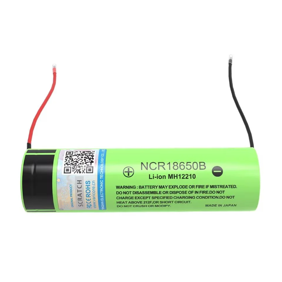 NCR18650B 3.7V 3400mAh 18650 Li-ion Rechargeable Battery with Welding Silica Gel Cable for DIY Applications