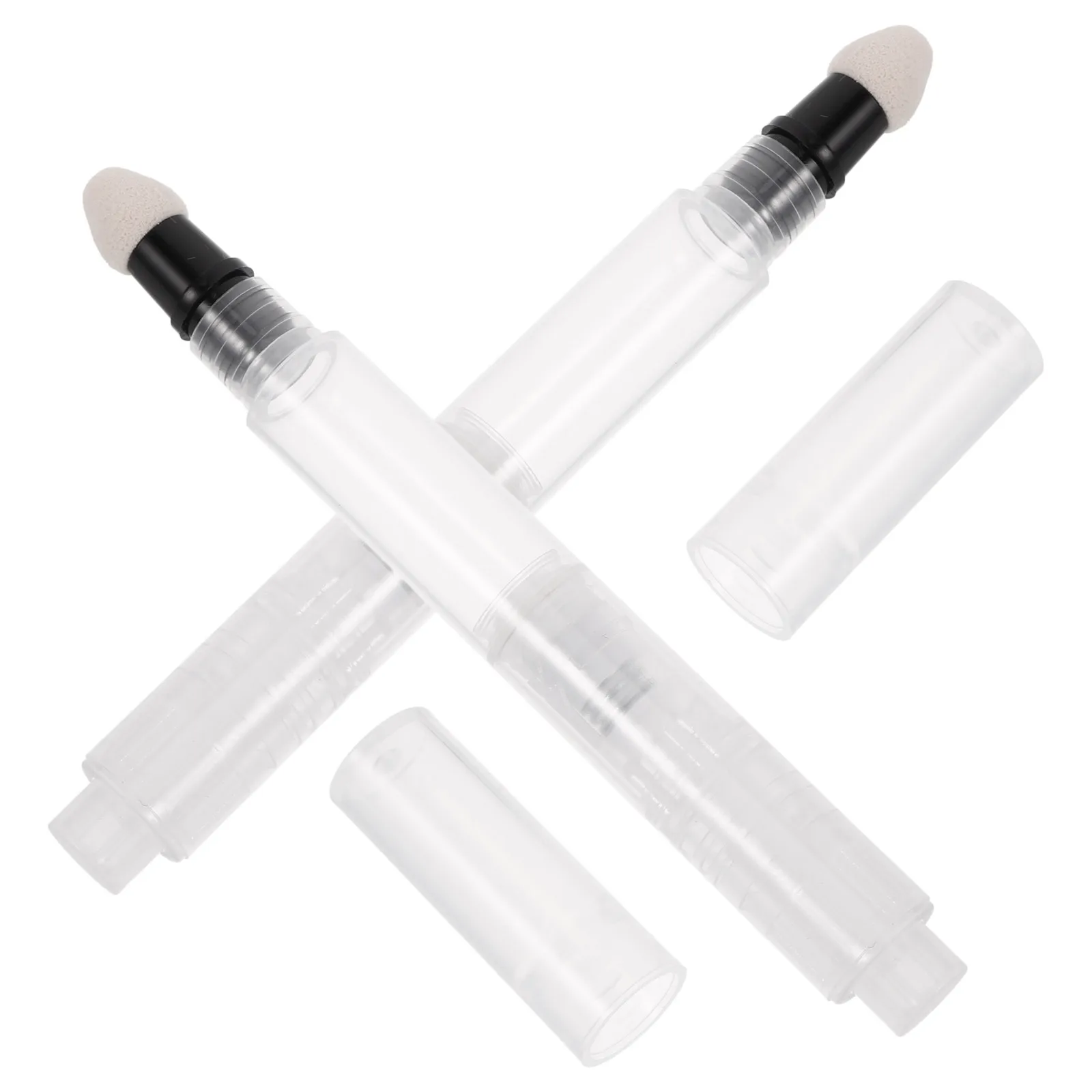 

2pcs Multifunctional Press Pen Portable Makeup Applicator Refillable Dispenser for Blush Powder Foundation Concealer