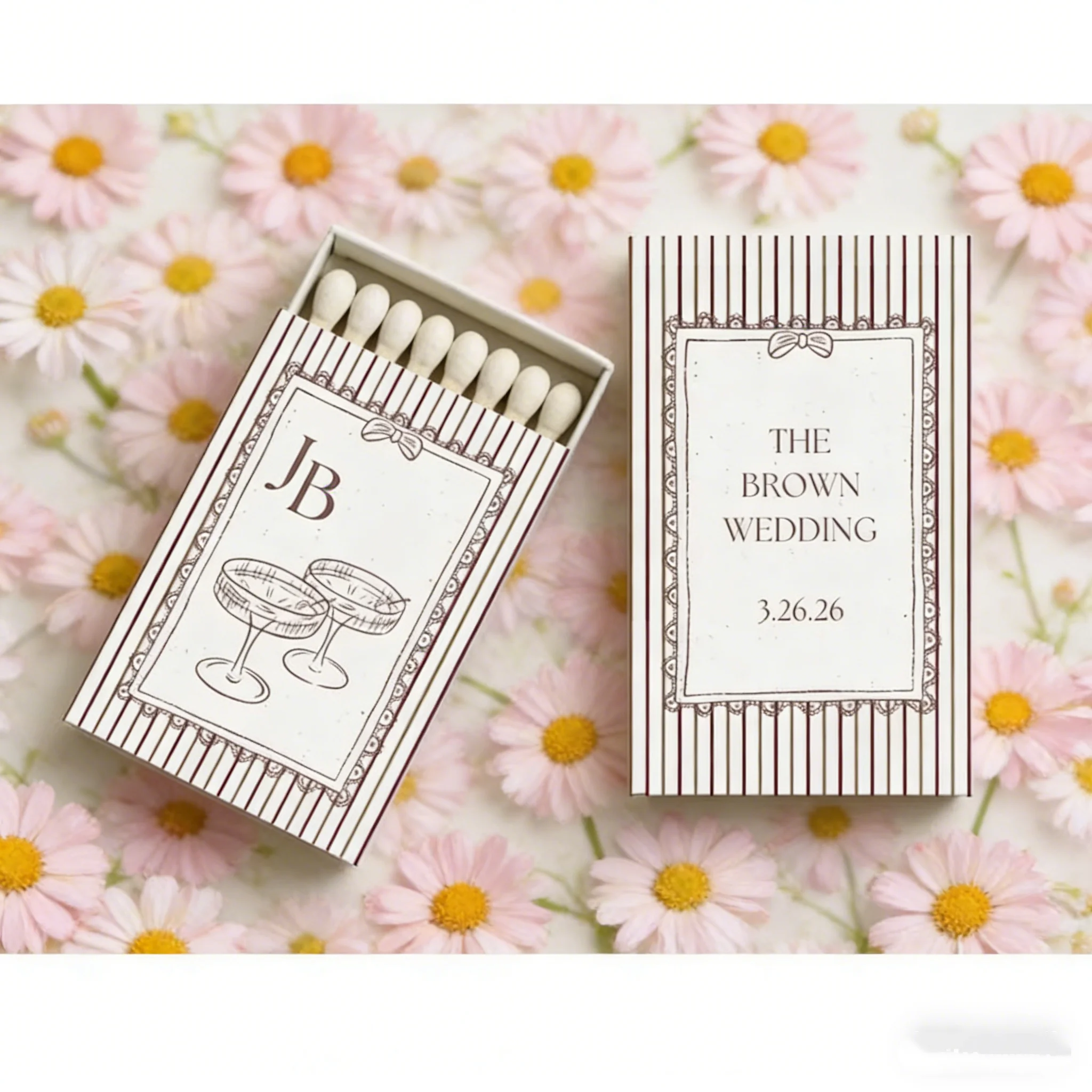 

Изысканные винтажные коробочки для спичек с монограммой на заказ, персонализированные свадебные сувениры для подарочных наборов на свадебный душ