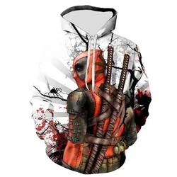 Marvel Movie Deadpool 3D Printed Pullover Fashion Fashion Sweater Casual Comfort Street Hip Hop Sports Parent-Child Wear