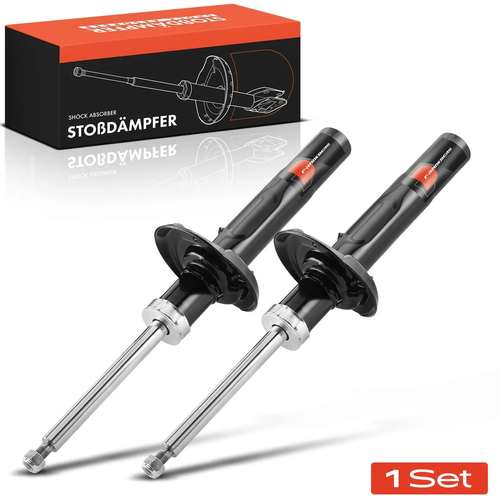 Frankberg 2x schokdemper vooras voor VW Golf Caddy Audi A3 Seat Leon Skoda Octavia Bj vanaf 2003 334834 1K0413031AP 1K0413031AE
