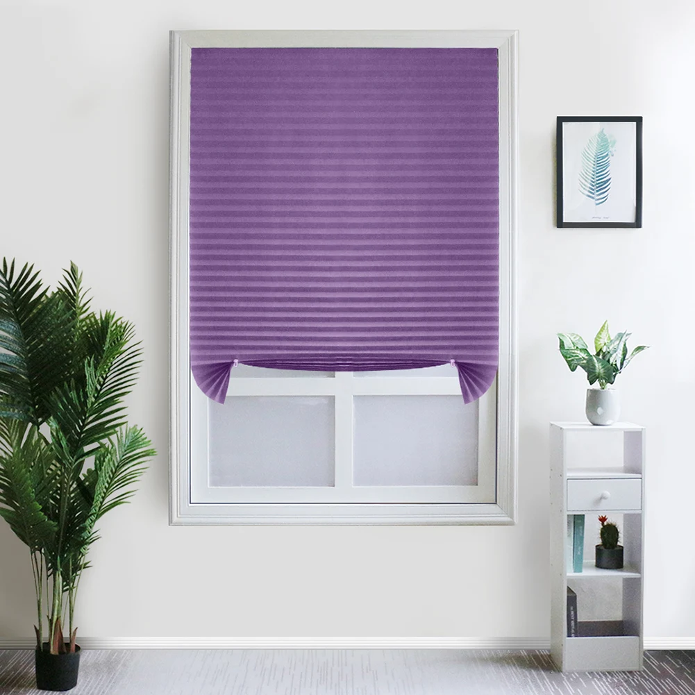 Shades Blinds Pleated Blackout Decorative Bright Color Multipurpose Curtain Kitchen Supplies