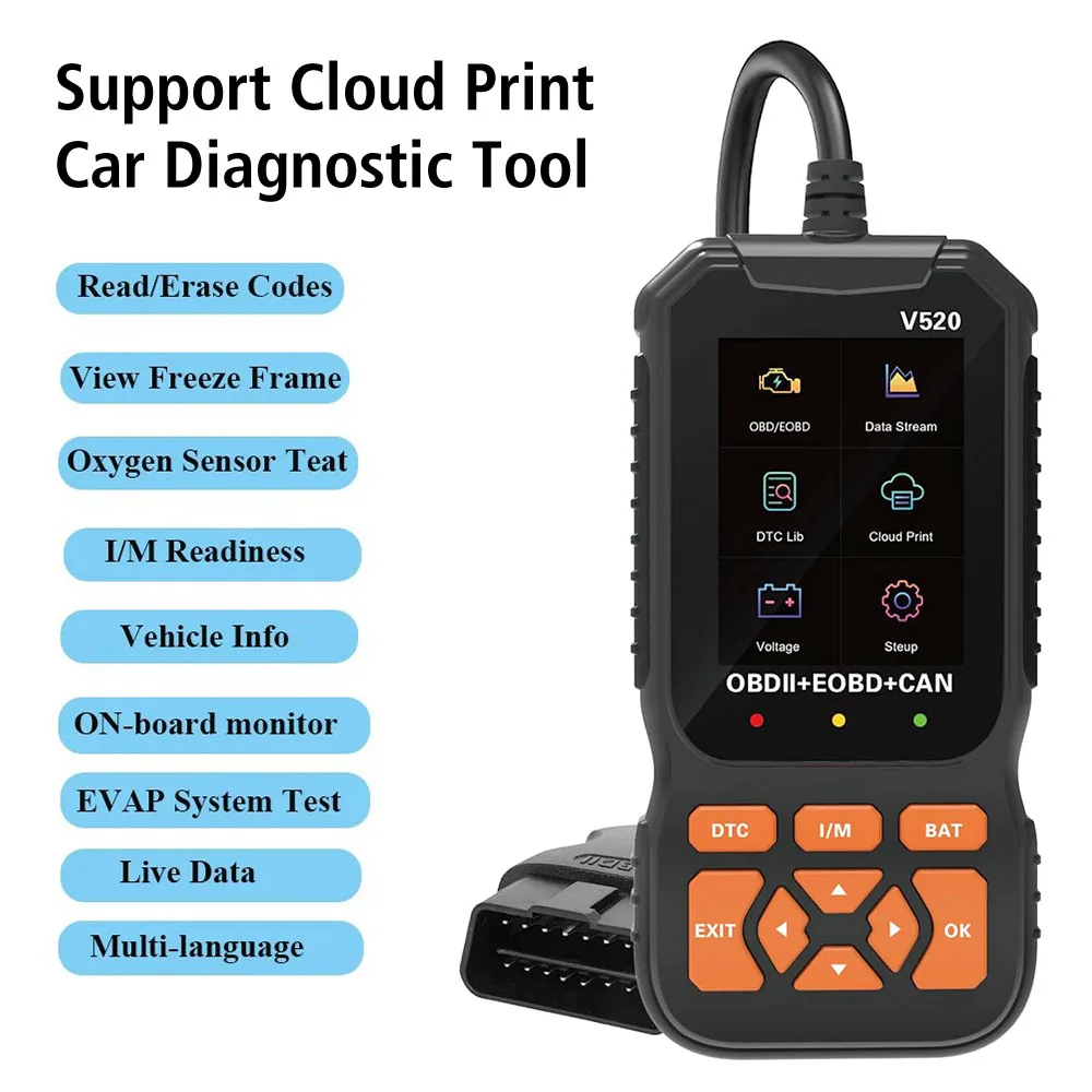 Auto Engine System Lifetime Free Professional OBD2 Scanner Automotive DTC Lookup Code Reader Car Diagnostic Tool