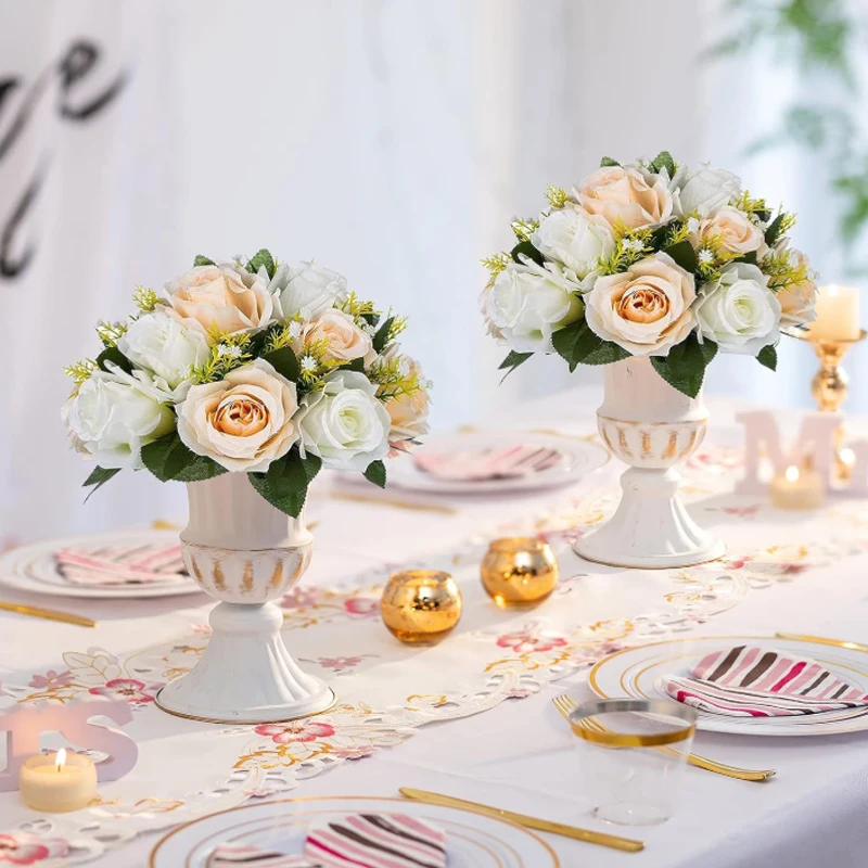 1pc Artificial Flowers Plastic Rose Ball Silk Fake Flower Floral  Wedding Birthday Party Centerpiece Table Arrangements Decor