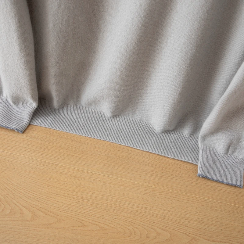 A-الصف شبه البريدي وهمية الرقبة الرجال الخريف الشتاء 100% الكشمير الخالص البلوز سترة أسفل سترة بلون محبوك سترة