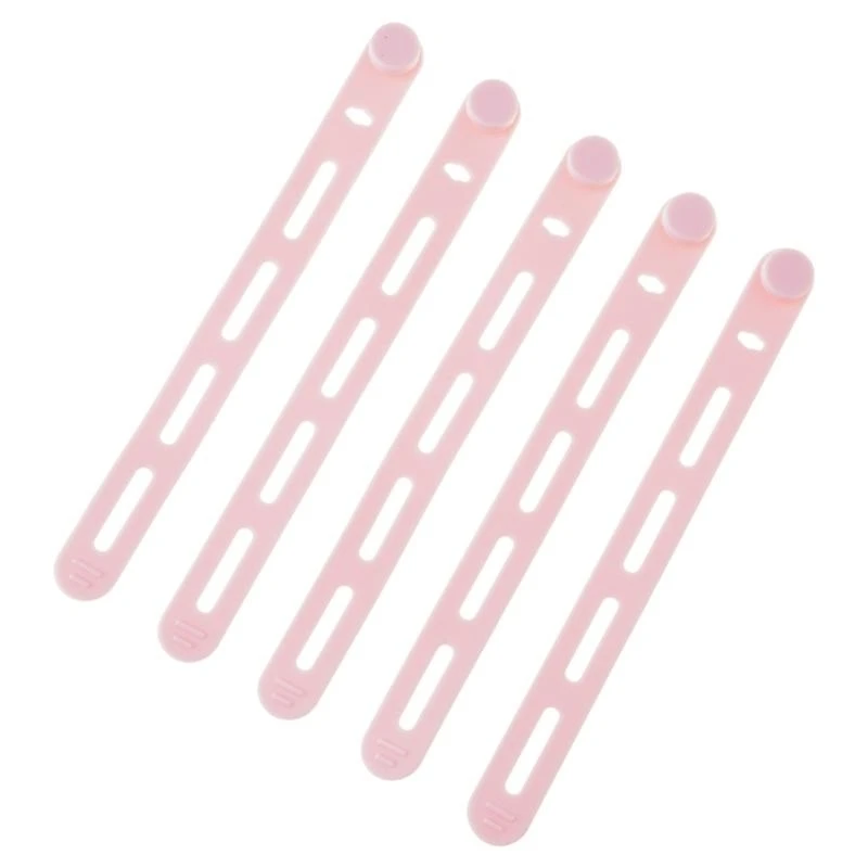 

5Pcs Silicone Cable Ties Cord Organizers Wrap Reusable Washable Wire Ties Management Adjustable Charging Cable Strap Tie