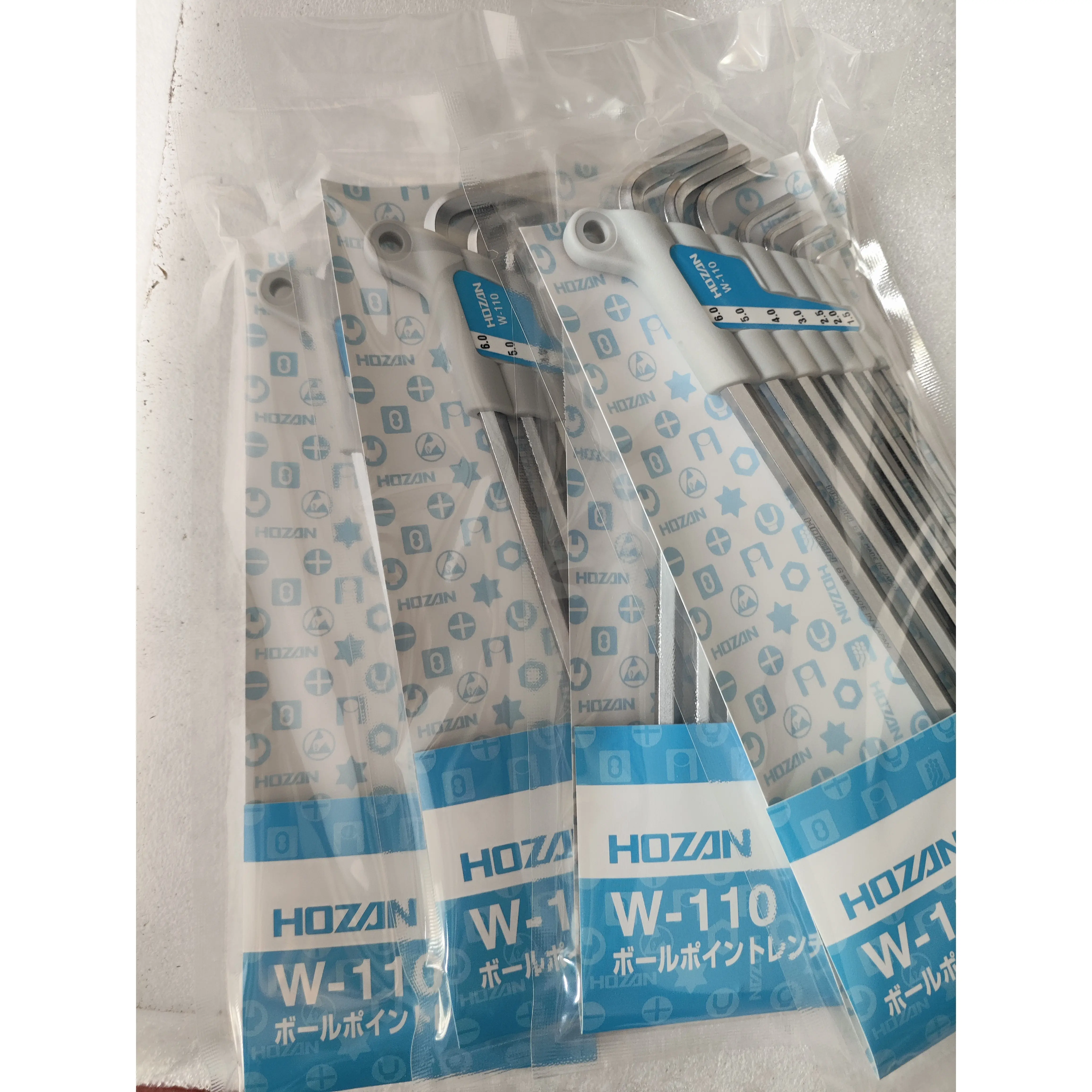 HOZAN Hexagonal Wrench Set W-110 Ball Head Wrench 7-piece Set W110 Set, Removable Single Piece