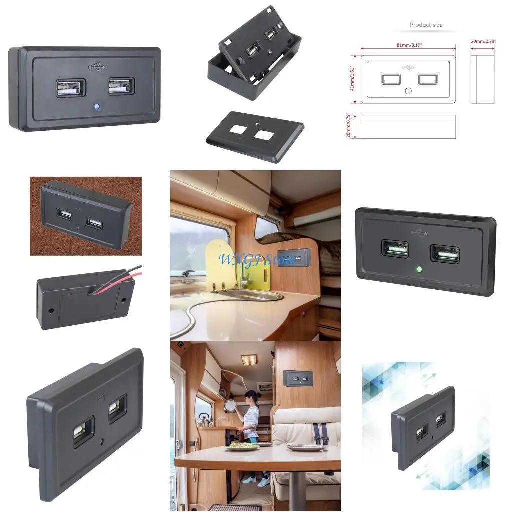 

37JE 12V USB Outlet, Double быстрая зарядка 12V-24V Socket USB Chargers 3.1A Адаптер розетки для RVS Marine Soads