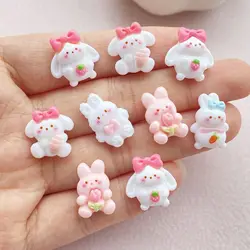 20Pcs New Cute Resin Cartoon Rabbit, Puppy Series Flat Back Scrapbooking DIY Jewelry Craft Decoration Accessories