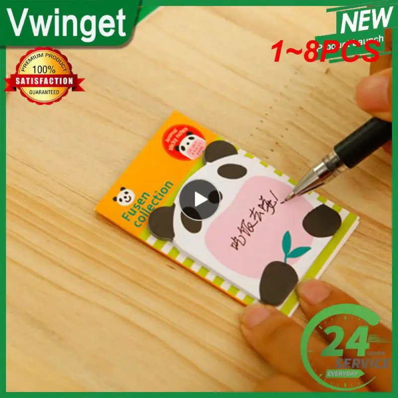 Creative Staacquering Animal Series Paper Memo Pad, Sticker Post, Sticky Notes, Cute, School, Office Supplies, 1-8PCs Lot