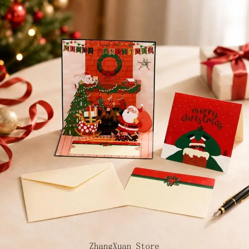 Weihnachtsgrußkarte mit Musik und 3D-Weihnachtspapierdesign 3XUF – Detail 9