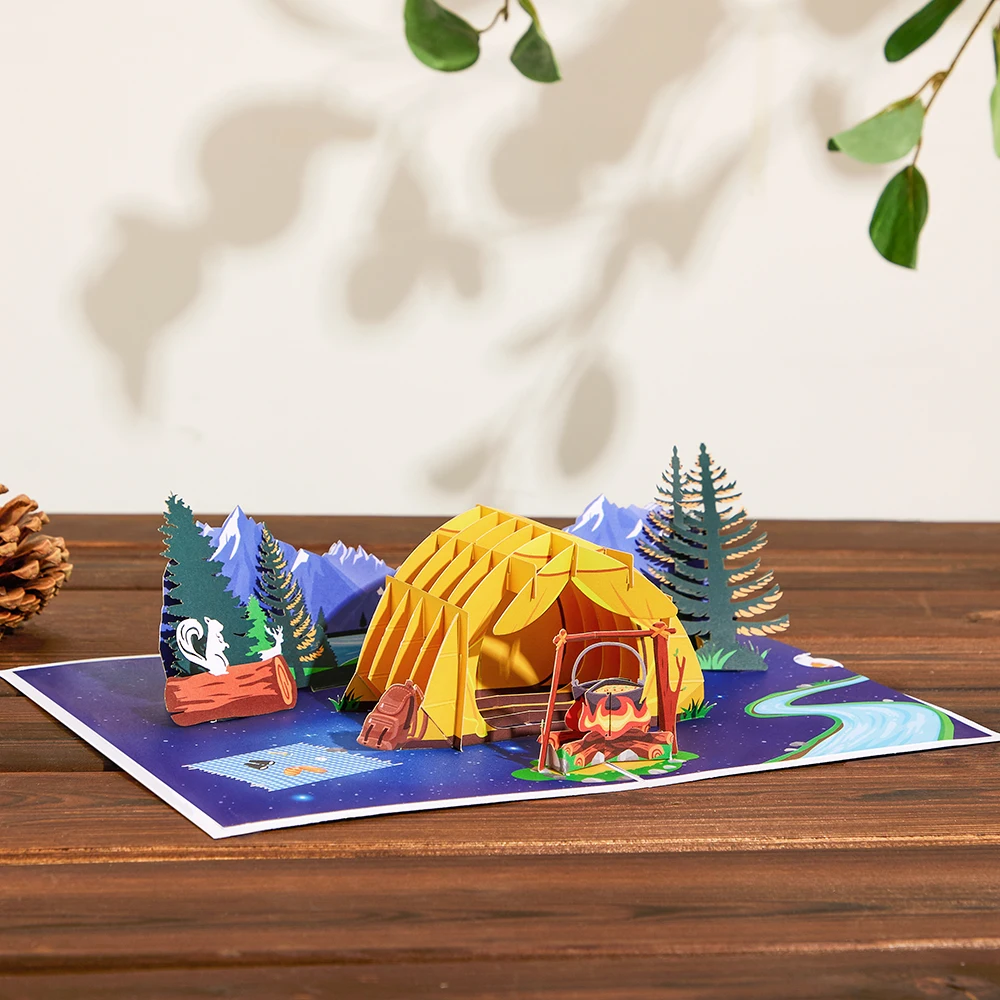 3D-Zelt-Grußkarte, Pop-up-Karte, Papierhandwerk für Geburtstag, Hochzeit, Jubiläumsgeschenk