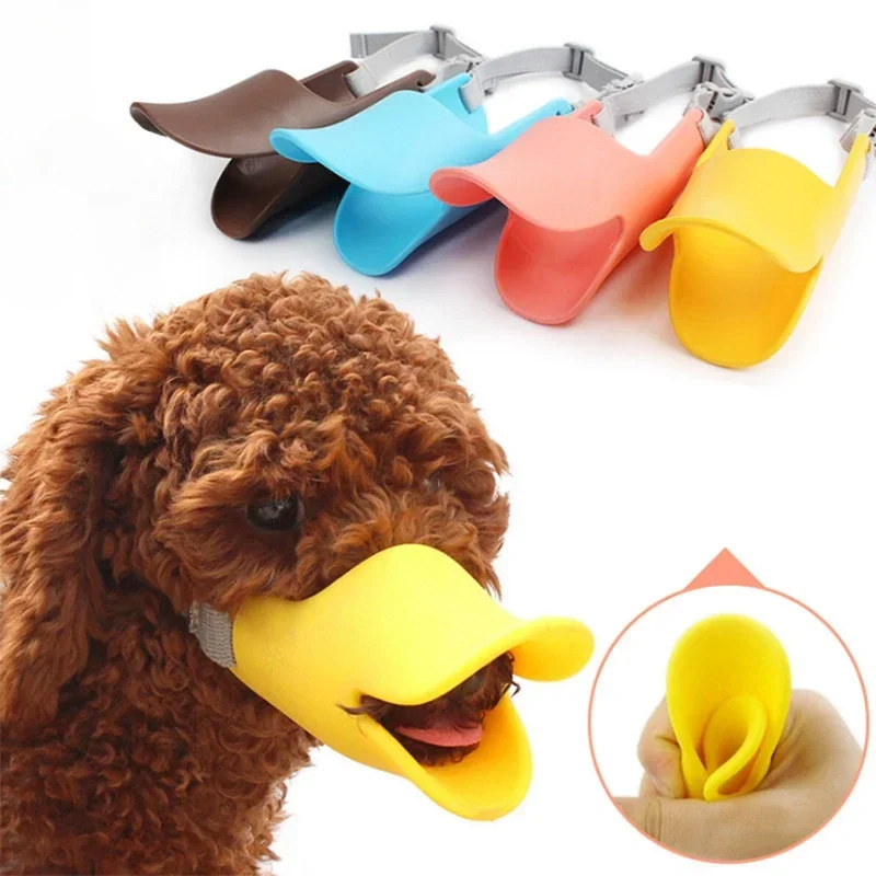 HOT Dog Muzzle Silicone Duck Muzzle Mask for Pet Dogs Anti Bite Barking Small Middle Large Dog Mouth Muzzles Pet Accessories