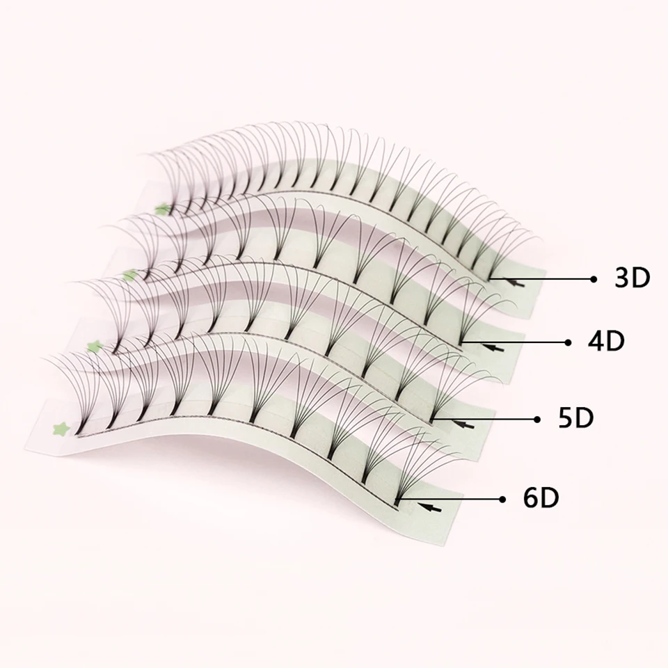 Rujade 3D/4D/5D/6D Premade Volume Fans Short Stem Russian Eyelash Extension Faux Mink Pointy Base Cilios Cluster Lashes Supplies