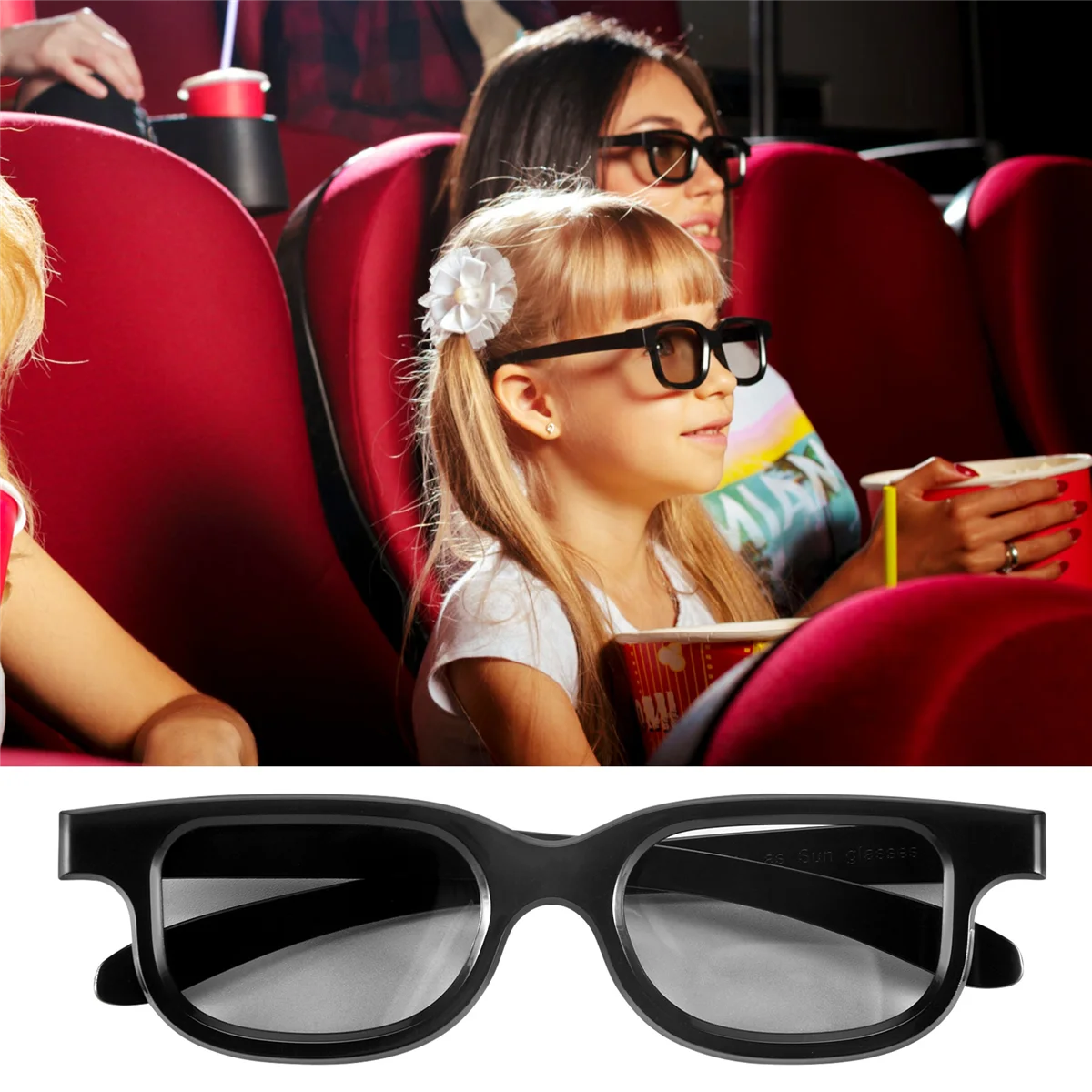 Lunettes 3D polarisées passives pour écran cinéma IMIX, 4 pièces