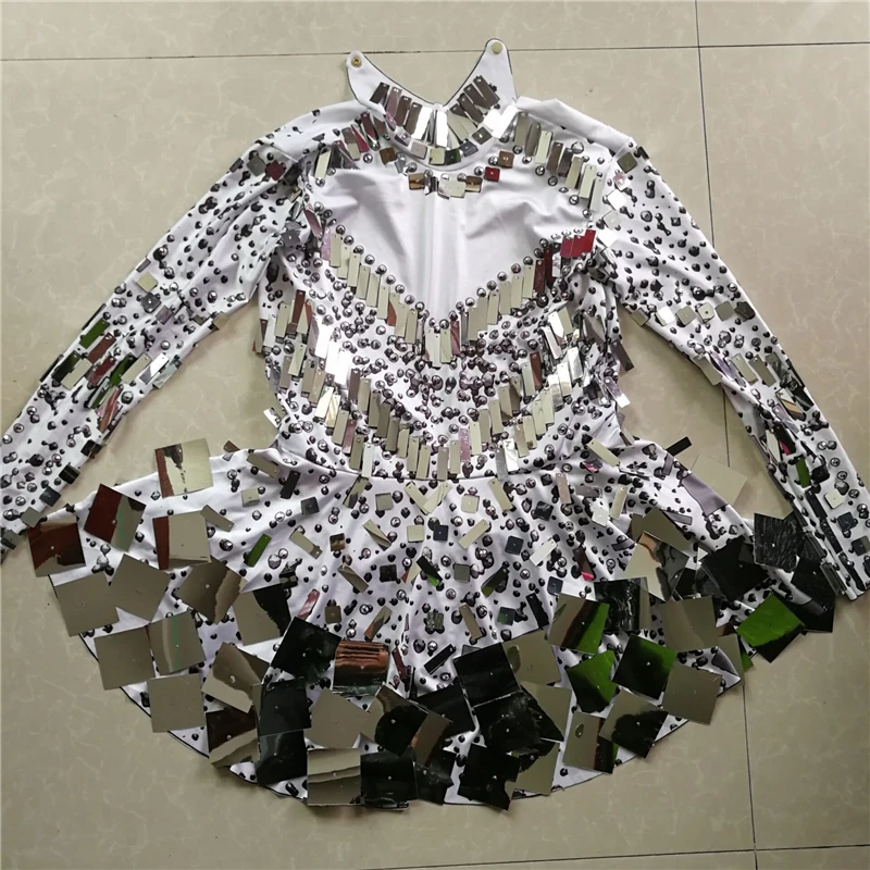 Mini abito in cristallo con paillettes glitterate da donna, festa di compleanno, sera, celebrazione, abito corto, bar, club, ballerino, cantante, spettacolo teatrale