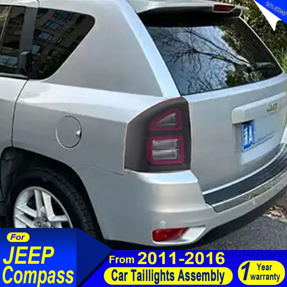 Pair car Taillights For JEEP COMPASS 2011 2012 2013 2014 2015 2016 2017 Taillamp Rear Lamp Brake Turn Signal Reversing Light
