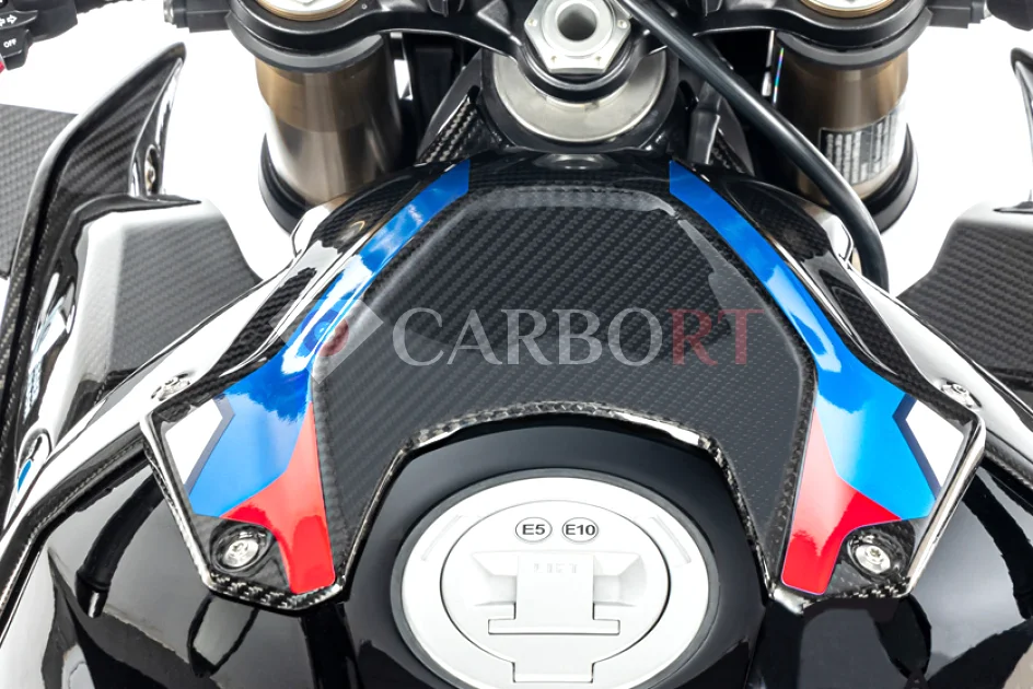 Für BMW S1000RR Carbon Fuel Gas Tank Vorne Top Obere Abdeckung Verkleidung 2019 2020 2021 2022 Shroud Gugel Schutz panel Teile