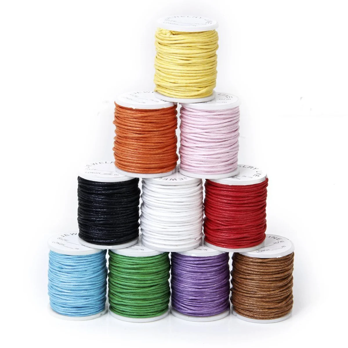 

10 Rolls 1mm Waxed Nylon Hand Knitting Cord String Beading Thread (Random Color) 1mm knitting cord Cotton thread