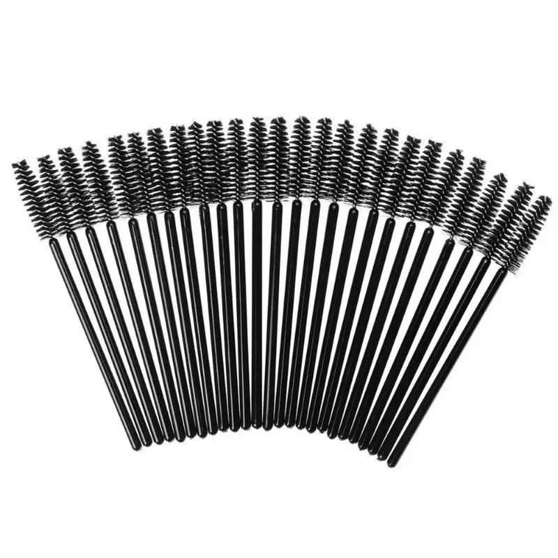 100 Black Disposable Mink Eyelashes Mini Brushes Mascara Applicators Lashes Makeup Brush Beauty Tools