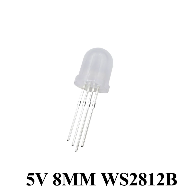 5v Ws2812 8mm Led Rgb Dip Diode F8 Round Dream Color Addressable Full Color Foggy Diffuse Neon Pixel Light Ws2812b Chip Diode