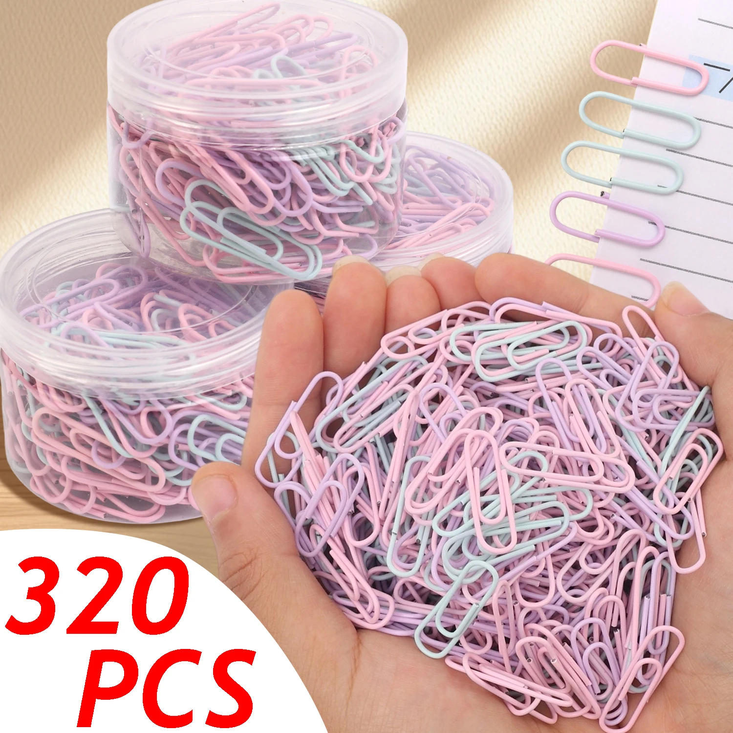 

160/320pcs Color Paper Clips Cute Note Metal Memo Set Index Bookmark for Books Office School Stationery Supplies Office Supplies