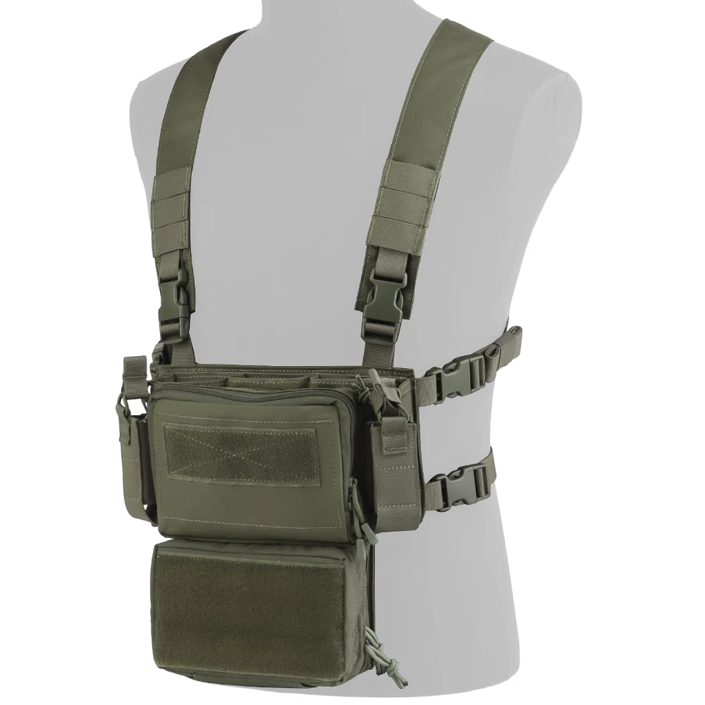 

D3CRM Tactical Chest Rig Set with Drop Pouch 5.56 Triple Mag Pack Multifunctional Detachabl Adjustable Hunting Airsoft CS Gear