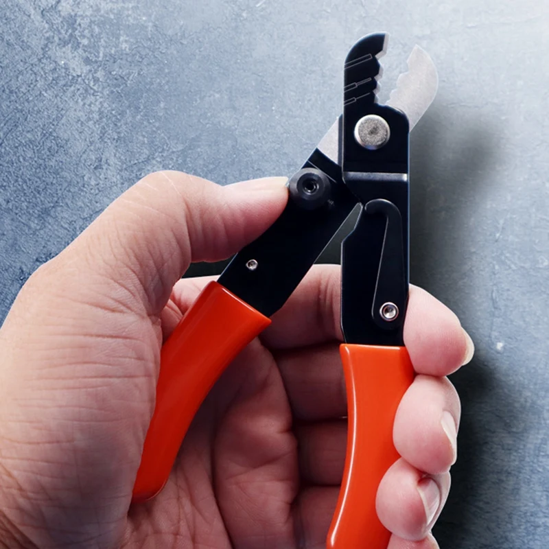 Three-Stage Optical Fiber Stripping Pliers 3-Hole Multifunctional 3-In-1 Network Optical Fiber Tool Easy To Use Orange+Black