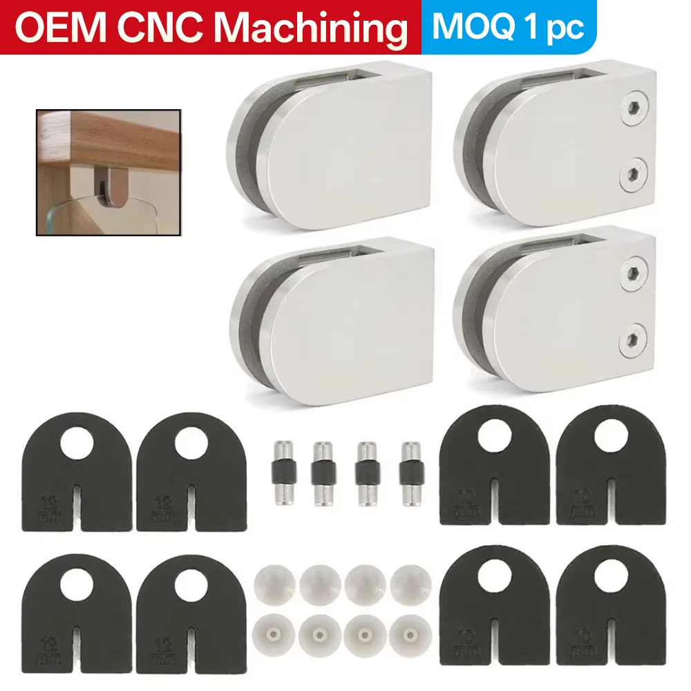Custom 304 Stainless Steel Stair Glass Clamps Engineering-Grade Adjustable Fixed Clamps Safety Anti-Slip Stair Accessories Safet