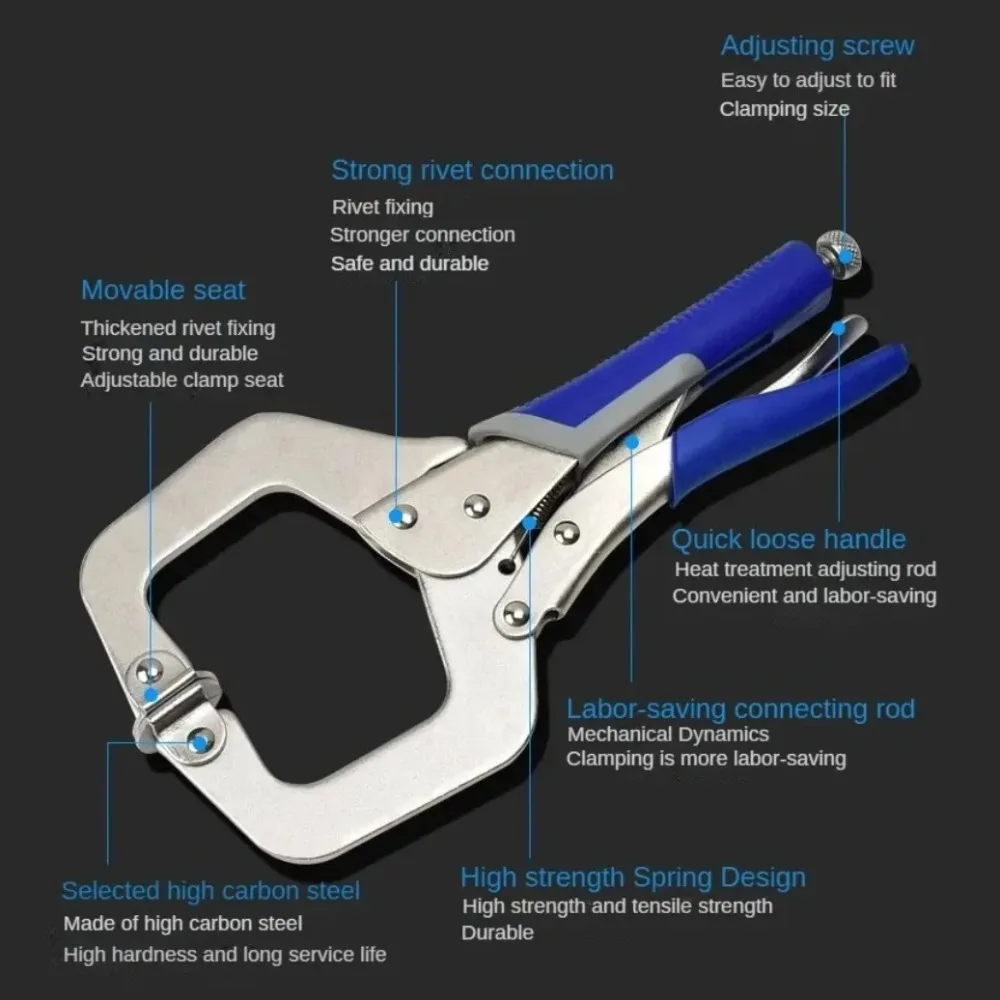 RUR Multi-function Pliers Industrial C-type Pressure Plier Heavy-duty Clamp Tools 6/9/11/14/18 Inch Woodworking Fixed Pliers view 6