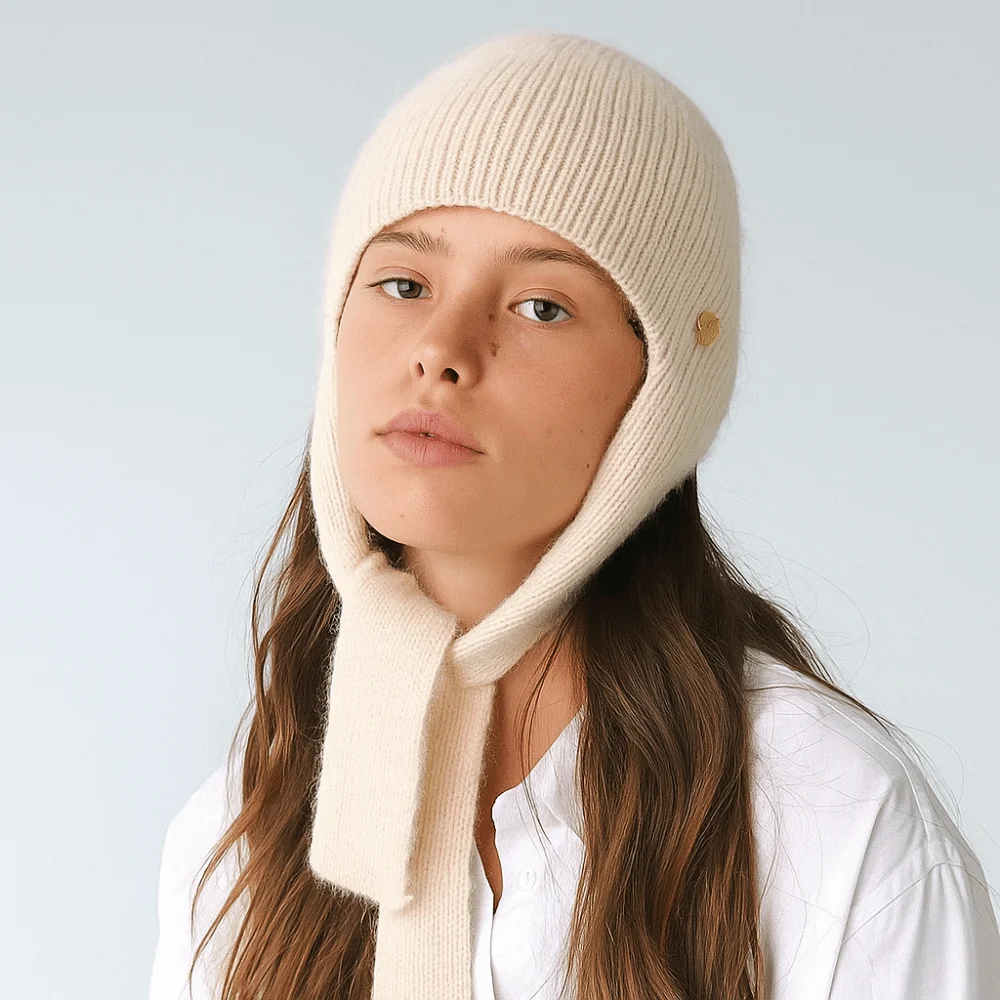 الدفء محبوك قبعة Coldproof سدادات حماية الأذن الصوفية الكروشيه بيني قبعة البوليستر الرقبة حامي الفتيات البلوز قبعة الشتاء