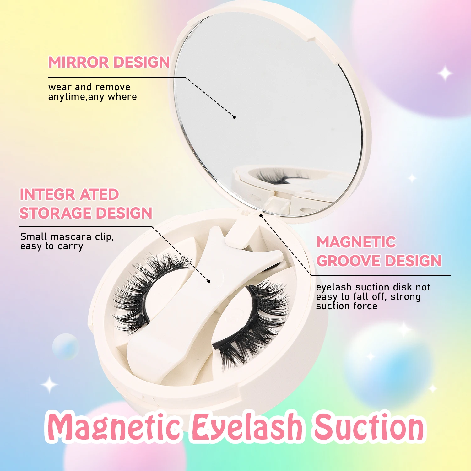 رموش مغناطيسية مع أداة توزيع رموش مغناطيسية ناعمة ذات مظهر طبيعي رموش مغناطيسية سهلة الارتداء والإزالة