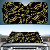 Black And Orange Geometric Design Auto Sun Shades Car Windshield Window Cover Sunshade Universal, two sizes