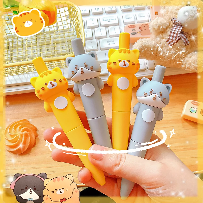 Kawaii stationery Aesthetic stationery items Office accessories cute cat ballpoint pens Portable Mini gel pen Pocket pen