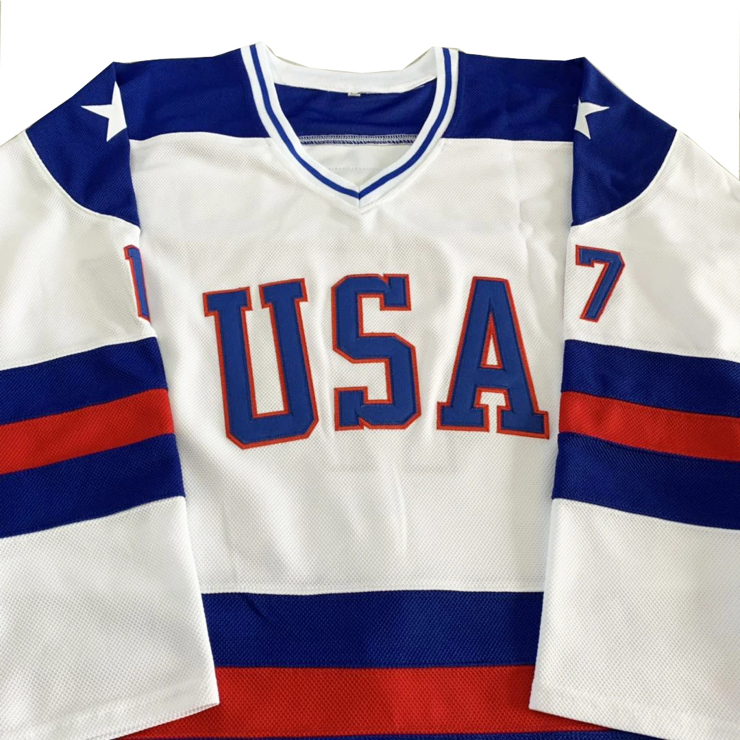 Ice Hockey Jersey Usa 17 O'callahan 30 Craig Outdoor Sportswear Jerseys Training Clothing Sewing Embroidery White Blue 2023 New