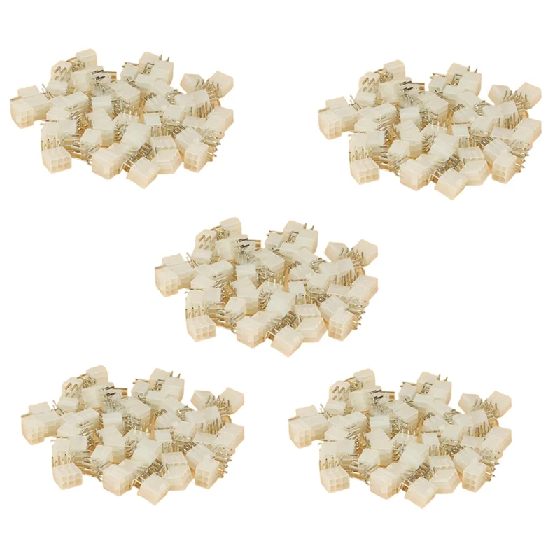 

QWE-500Pcs 4.2MM 6 Pin Header Male Pin For Graphics Card GPU PCI-E Pcie Power Connector Right Angle Through Hole Video Card