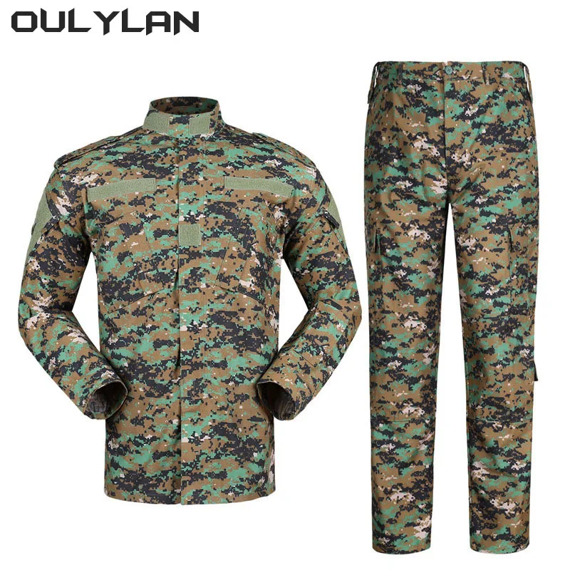 Oulylan Combat Uniform Camo Tactical Suit Men Special Forces Coat Pant Fishing Camouflage Militar Hunting Clothes