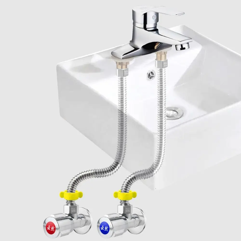 Silicone Gasket Plumbing Hose Corrugated with Wrench Corrugated Water Pipe Non-slip Installation Pipeline Protection