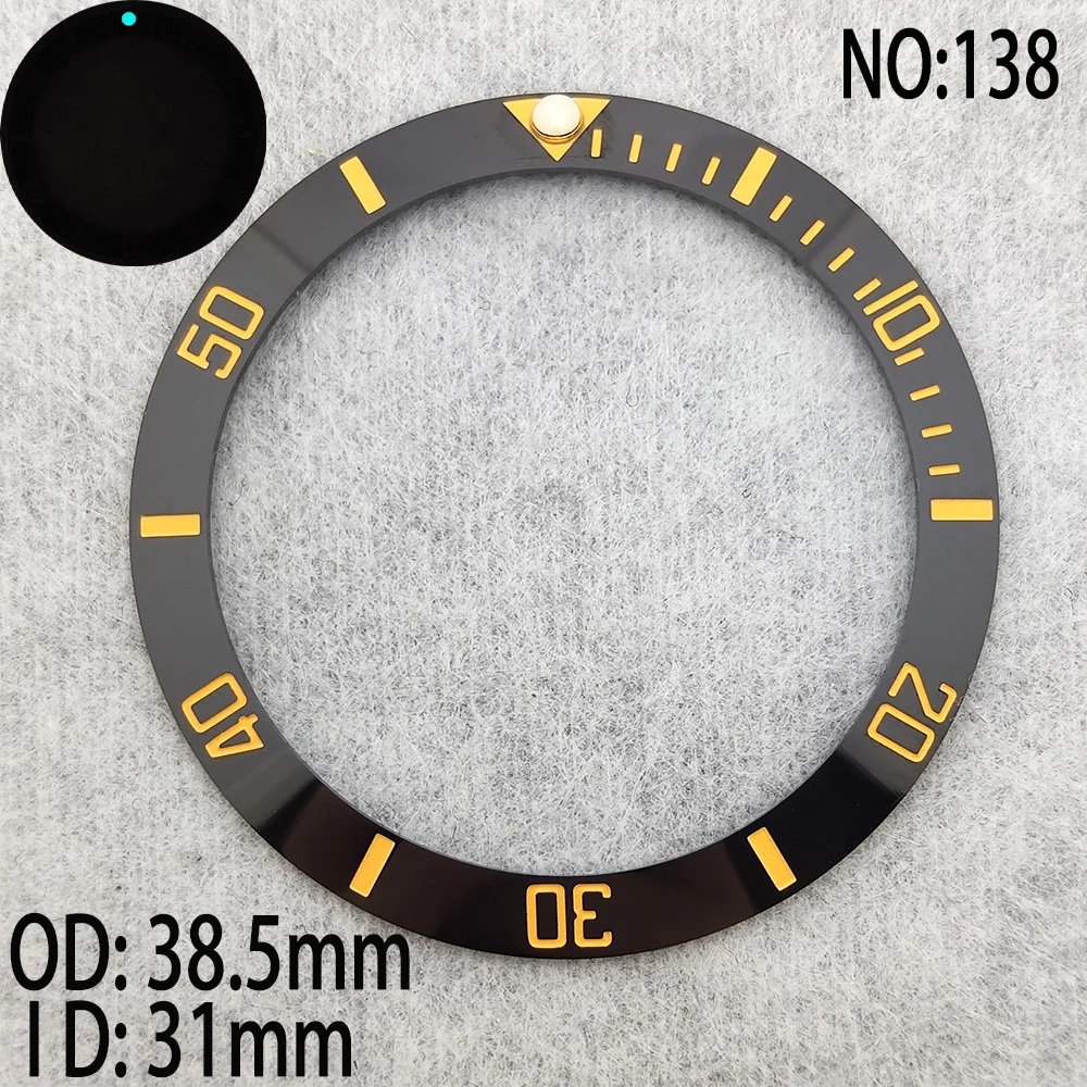 New 38.5mm*31mm Ceramic Bezel GMT Diving Watch For 41mm Men Watch Case Watches Replace Accessories Watch Face Watch Bezel Insert