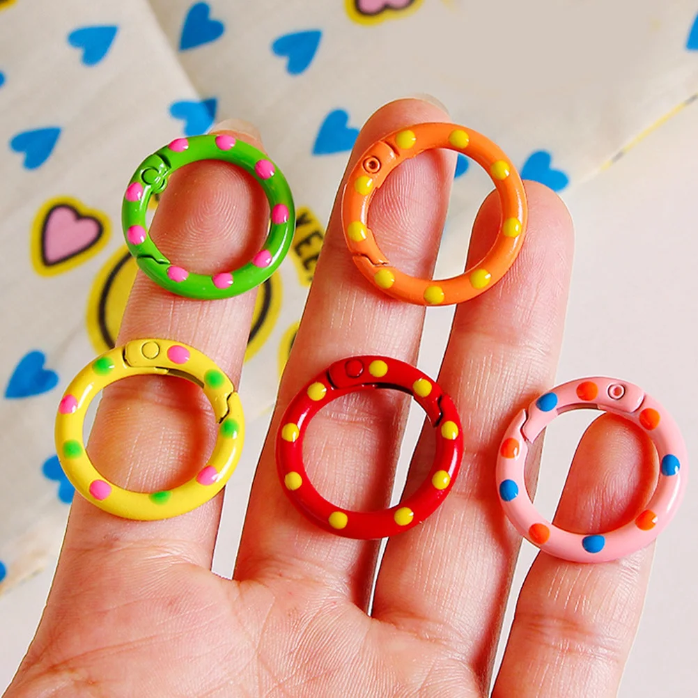 10 pz Anello con clip a molla Anelli di rilegatura in metallo per carte a fogli mobili Chiavi Flashcard Raccoglitore Forniture Ufficio Scuola Organizzazione domestica