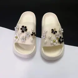 JoShoe-Fleur de chaussure tout assortie pour breloques en croc, bijoux en perles vintage, créateur de fleurs, doux et mignon, vente chaude, 5