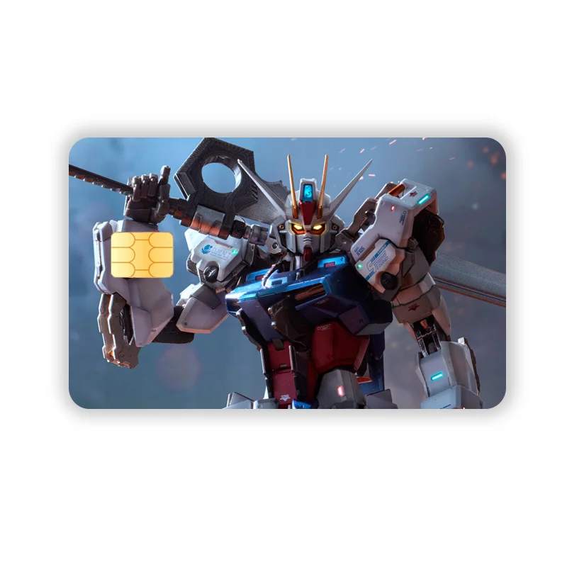 Bandai Gundam Credit Card Debit Card Stickers DIY Cartoon Anime Waterproof Melody Poker Stickers Film Tape Skins Small Stacks