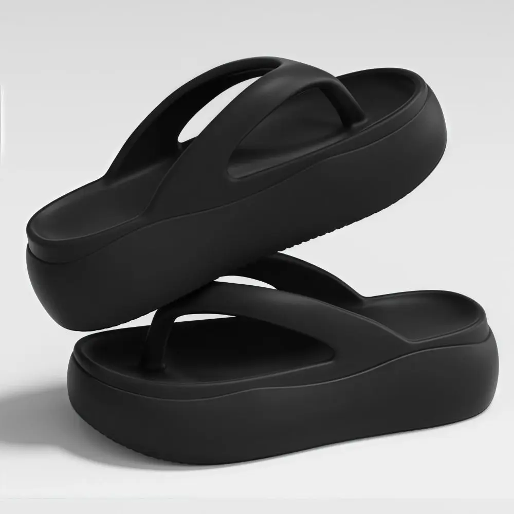 Height-increasing Platform Slippers 5CM EVA Non-slip Beach Sandals Anti-odor Lightweight Women's Flip Flops Everyday Outfits